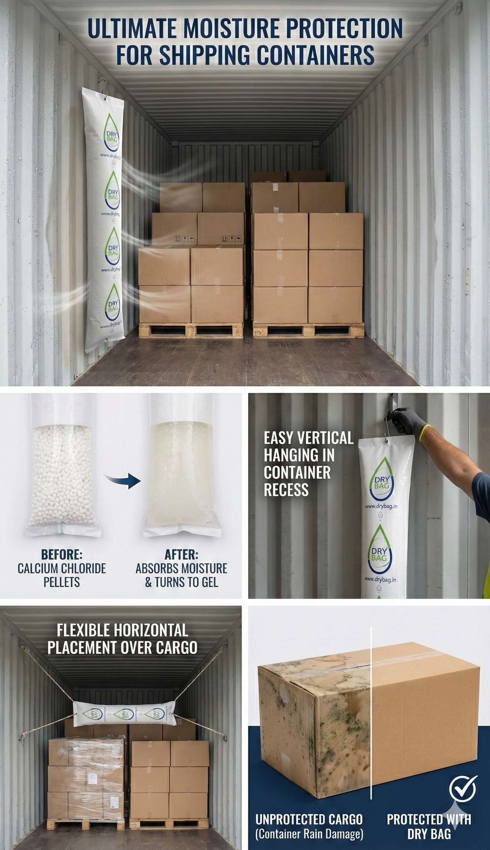 Drybag Calcium Chloride Container Desiccant | Powerful Moisture Absorber for Shipping Containers, Warehouses & Storage | Anti-Humidity Protection Bags for Cargo Safety (Copy) (Copy) (Copy)
