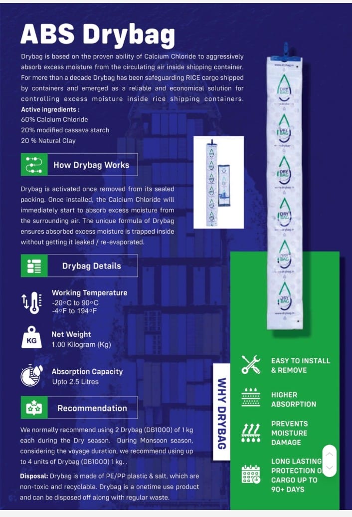 Drybag Calcium Chloride Container Desiccant | Powerful Moisture Absorber for Shipping Containers, Warehouses & Storage | Anti-Humidity Protection Bags for Cargo Safety (Copy) (Copy) (Copy)